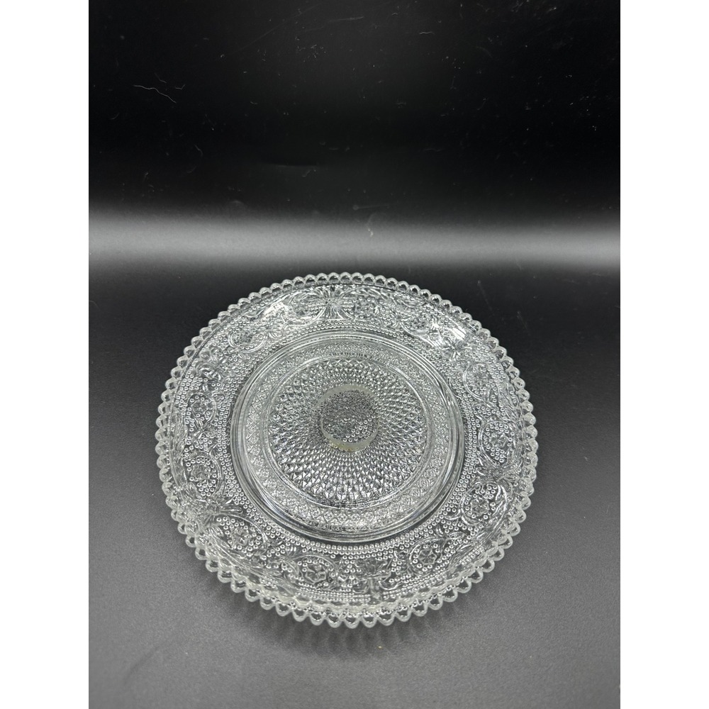 Tiara Sandwich Glass Clear Bread Butter Plate Scalloped Rim 6" Vintage 2 ps